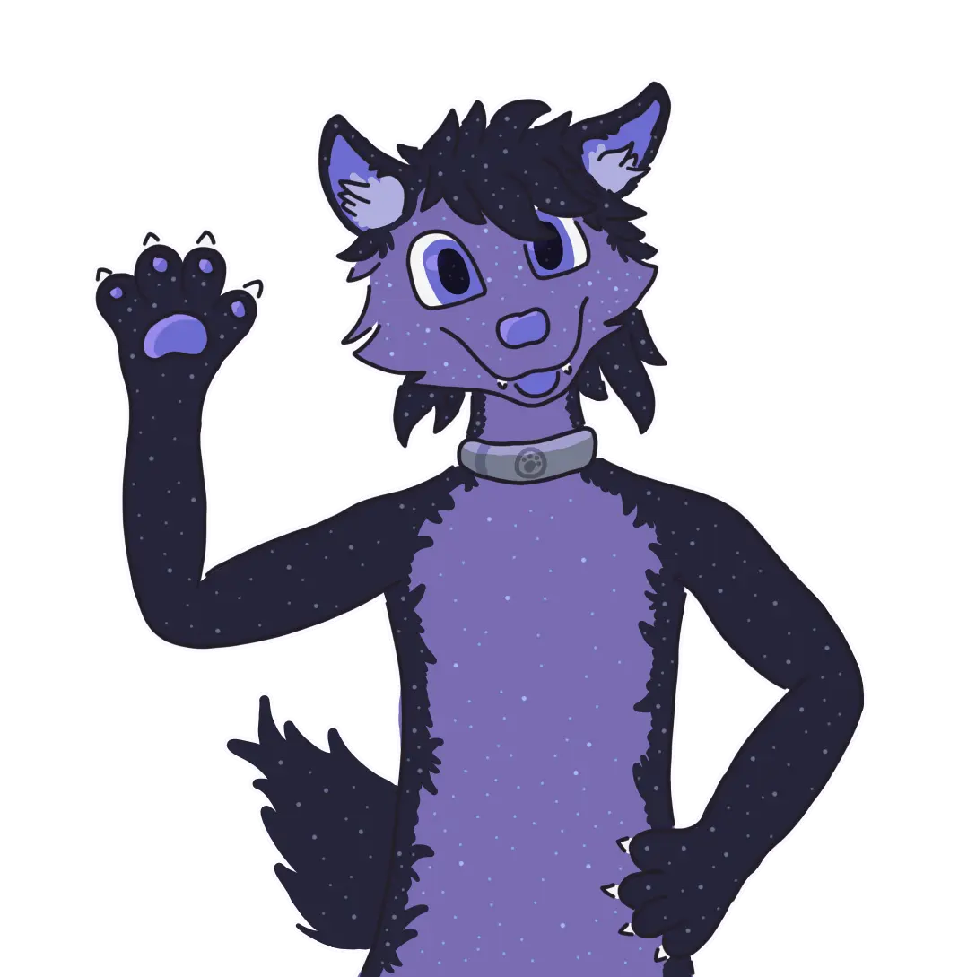 Purple space folf waves at you!